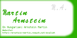 martin arnstein business card